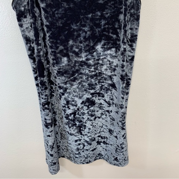 Top Shop Velvet Mini Slip Dress 4  Gray Shimmer Stretch Tunic Fairy Grunge Boho - Picture 3 of 11